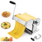 Tooluck Manual Pasta Maker Machine with 2 in 1 Dough Cutter, Cleaning Brush and 7 Adjustable Thickness Setting for Homemade Pasta, Spaghetti, Fettuccini