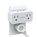 Multi Plug Outlet Extender with USB, TESSAN Wall Plug Expander with 2 Multiple Outlet Splitter, 3 USB Wall Charger, 1875W Electrical Power Adapter for Cruise Ship, Home, Office, Dorm Room Essentials