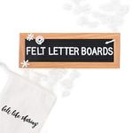 Small Felt Letter Board with Letters and Numbers, Message Board W/Oak Frame, 10 x 3.5 Inches, Changeable Letter Board, Includes 150 3/4 Inch White Plastic Letters for Signs, Black Felt Letter Board