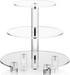 BIGIMALL 3 Tier Cupcake Stand Round Shape Acrylic Cupcake Tower Dessert Stand Holder Pastry Display Cookie Candy Buffet Stand for Wedding, Birthday, Party Decorative Supplies