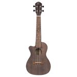 Ortega Guitars Concert Ukulele Lefthanded – Electro-Acoustic – Earth Series – with Cutaway – Okoume, Black (RUCOAL-CE-L)