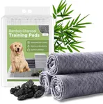 Eco-Friendly Bamboo Black Charcoal Disposable Pet Pee Pads for Dogs & Puppies | Training Pads for Dogs, Puppy Pads, Wee Wee Pads, Potty Pads | Large & Extra Large (24" x 36" (30 Count))