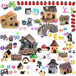 105 Miniature Fairy Garden Accessories, Fairy Garden Kit, Fairy Garden Animals, Miniature Figurines, Micro Landscape Ornaments Kit, Garden DIY Kit for Dollhouse Decoration Plant House Decor