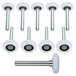 AKOLAFE 10 Pack Garage Door Rollers Nylon Garage Door Wheels Quieter Durable Garage Door Replacement Rollers (6200-RS, 1-3/4 Inch Wheels, 3-3/4 Inch Stems, White)