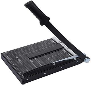 ISDIR 12-Inch Guillotine Paper Cutter, 15 Sheet Capacity, Safety Guard & Blade Lock, Heavy-Duty Metal Base for Precision Cutting of Cardstock, Photos, and Crafts - Ideal for Home & Office