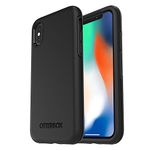 OtterBox iPhone Xs AND iPhone X Symmetry Series Case - BLACK, ultra-sleek, wireless charging compatible, raised edges protect camera & screen