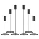 zeochyni Matte Black Candlestick Holders Set of 6, Decor Taper Candle Holder for Wedding, Dinning, Party,Fits 3/4 Inch Thick Candle