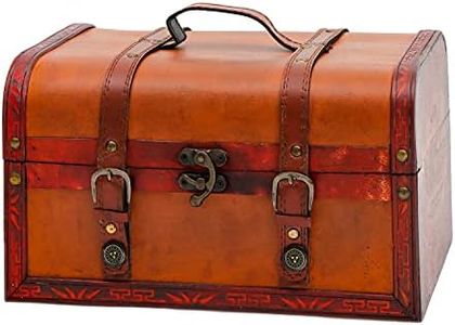 Trademark Innovations 12.5" Decorative Wood Treasure Chest Box