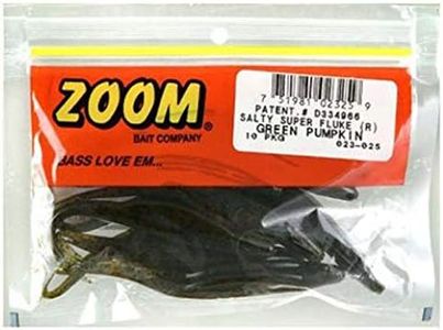 Zoom Bait Salty Super Fluke Bait-Pack of 10 (Green Pumpkin, 5-Inch)