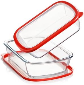 1.3QT Rectangle Small Glass Baking Dish with Lid Set of 2, 2 Pack Glass Pan for Cooking, Small Baking Dish for Oven