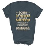 I Love My Freaking Awesome Girlfriend Shes A Bit Crazy Funny Boyfriend Couple Unisex Shirt Gift T-Shirt (Dark Heather;L)