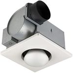 Broan-NuTone 162M Bulb Heater and Fan, Energy-Saving Bulb Infrared Type IC Ceiling Heater, White, 250-Watt, 70 CFM, 4.0 Sones
