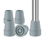 supregear Cane Tips (4-Pack), Non-Slip Stable 19 mm Replacement Cane Tip for Walking Cane Crutch Sticks High-Strength Rubber and Carbon Black Mixed Foot Pad Folding Cane Accessory, Grey