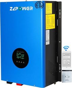 ZLPOWER UL1741 12KW Solar Off Grid Inverter 110/220Vac Low Frequency DC 48V AC Input 240V AC Output 120V/240V Split Phase Pure Sine Wave Power Converter,with 2x60A MPPT Charger Controller 12000W