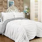 Sweet Home Collection Comforter with Matching Sheet Set, King, White