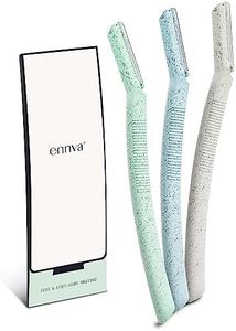 ENNVA 3pcs Dermaplane Facial Hair Removal Razor for Women - Anti-Cutting Protective Blades, Ergonomic Handle, Hygienic Disposable Blades