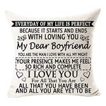 NIDITW Birthday Gift to Boyfriend You are The Man I Love with All My Might Cotton Burlap Decorative Square Throw Pillow Case Cushion Cover for Couch Living Room 18 inches