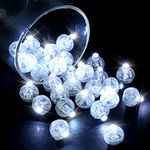 LIHAO 30 PCS Mini LED Balloon Light Bulbs Lantern Lights Round Small Ball Party Light Bulb - Cool White