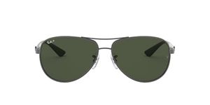 Ray-Ban Men's RB8313 Double Brow Bar Pilot Polarized 61mm Gunmetal/Grey