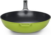 14" Green Ceramic Wok by Ozeri, wit