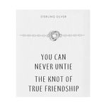 Philip Jones Sterling Silver Friendship Quote Knot Bracelet