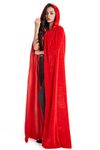 Crizcape Unisex Halloween Costume Cape Hooded Velvet Cloak for Men and Womens Red