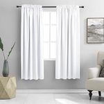 Window Decor Kitchen Curtain Drapes - Half Room Darkening Thermal Insulated Curtains Set Rod Pocket Energy Saving for Kitchen Livingroom Dining,52 Wide x 72 Long,Pure White,2 Panels