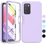 for Samsung Galaxy A03s Phone Case: Shockproof Silicone Slim Covers Hybrid Pretty Protective Cell Cases - Durable TPU Dual Layer Drop-Proof Girly Cute Cover (Light Purple)