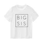 37℃ Baby Girls Big Sister T Shirts Tops White Short Sleeve Tees Summer Big Sis Letters Printed Outfit Novelty Gift