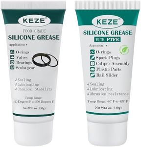 KEZE Food Grade Silicone Lubricant Plumbers Grease for Valve Sealant Faucet O Rings and Silicone Lubricant Grease with PTFE for Automotive O Rings Sliding Door Track Lubricating 1 oz 1-Tube