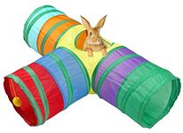 Cat Tunnel,Bunny Tunnel,2 Way Cat Tunnel,Pet Toys,Collapsible Pet Cat Tunnel Tube,Cat Tunnel Suitable for Indoor and Outdoor (Rainbow-T)