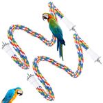 2Pcs Bird Rope Perches, Birdcage Swing Toys Comfy Perch Parrot Toys Colorful Rope Perches Toy for Parrot Cockatiel Birds