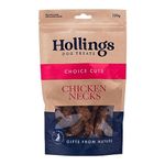 Hollings Chicken Necks Dog Treats, 100% Natural Air Dried Chew Treats for Adult Dogs, Grain Free and High in Protein (120g)