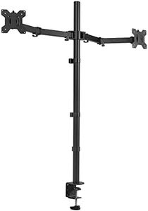 VIVO Dual Monitor Stand Up Desk Mount Extra Tall 39 inch Pole, Fully Adjustable Stand for up to 32 inch Screens, Black, STAND-V032T