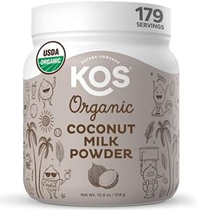 KOS Organic Coconut Milk Powder, USDA Certified Organic - 0g Sugar, MCT Plant Based Creamer for Coffee, Smoothies, Vegan, Keto, Paleo Friendly, Non-GMO, Gluten or Dairy- 12.6oz, 179 Servings