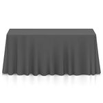 Lann's Linens - 90" x 132" Premium Tablecloth for Wedding/Banquet/Restaurant - Rectangular Polyester Fabric Table Cloth - Dark Gray