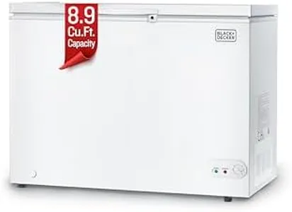 BLACK+DECKER 8.9 Cu. Ft. Chest Freezer, Deep Freezer with Top Opening, Freezer Chest with 2 Removable Storage Baskets, Mechanical Temperature Control, Manual Defrost, R600a Refrigerant, BCF890E,White