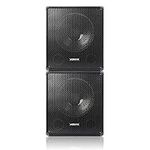 VONYX Pair of Active Powered PA Subwoofer 15 inch Low Pass Bass Speakers DJ Disco Sub