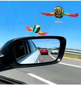2PCS Fun Flying Companion Birds Ornament, Cute Rear View Mirror Decorations, Waterproof Automotive Exterior Accessories Mirror Decor Fit for RVs Motorcycle Ebike Scooter, Red
