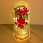 Eternal Rose Enchanted Sparkly Flower Artifical, Beauty and The Beast Infinity Galaxy Preserved Roses Lamp, Forever Glass Dome Gifts for Anniversary Mothers Women Girlfriend Wife Her Birthday