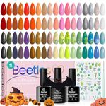 Beetles Gel Nail Polish Kit 39Pcs 36 Colors with 3pcs Base/Top Coat,White Green Pink Red Blue Purple Brown Gray Nail Art Gifts for Women UV Led Nail Lamp Gel Nail Kit