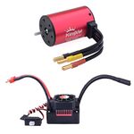 KingVal Replacement 3660 4200KV Waterproof Brushless Motor Shaft 3.175mm with 80A Brushless ESC Compatible with 1/10 RC Car