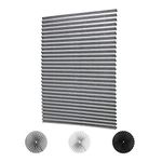 KELIXU 3 Pack 120CMx180CM Pleated Fabric Blind Light Filtering Shade Instant Stick on Blinds for Window Privacy Protection, Quick Fix and Easy to Install, with 6 Clips, Grey