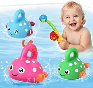 Fajiabao Baby Bath Toys for Toddlers 1-3 Bathtub Water Toy Shower Floating Fishing Games Kids Party Birthday Gift for Boys Girls (Color Random)