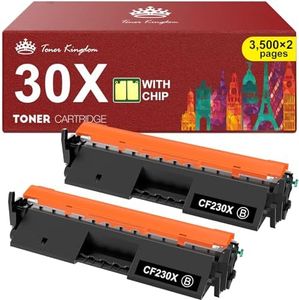 Toner Kingdom Compatible Toner Cartridge Replacement for HP 30X CF230X 30A CF230A for HP Pro MFP M227fdw M203dw M227fdn M227sdn M227 M203dn M203d M203 Printer (2 Black)