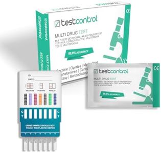 10 xTest Control prueba de drogas | Detectección de 7 Drogas Cocaína, opiáceos, metadona, anfetaminas, cannabis, éxtasis y benzodiacepinas | Prueba de Drogas en Orina