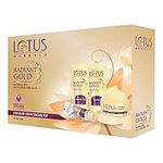 Lotus Herbals Radiant Gold Facial Kit for instant glow with 24K Pure Gold & Papaya 170g (Multi Use)