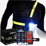 AVANTO Triple Beam Chest Light, Night Running Lights for Runners and Joggers with Adjustable Beam and Reflector, Reflective Running Light Vest Gear Safety Light, USB LED Rechargeable (Yellow)