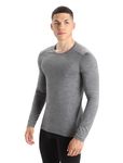 Icebreaker Merino Men's 200 Oasis Long Sleeve Crewe Top, Medium, Gritstone HTHR