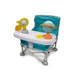 Summer Infant Pop ‘N Sit Eat ‘N Play Baby Pop Up Chair for Meals and Playtime with Removeable Tray and Toys, Portable Booster Folds for Travel, Blue / Gray
